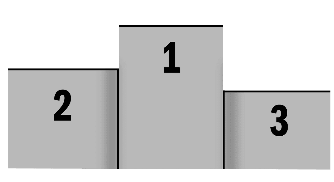 Transparent winners podium for competitions and awards