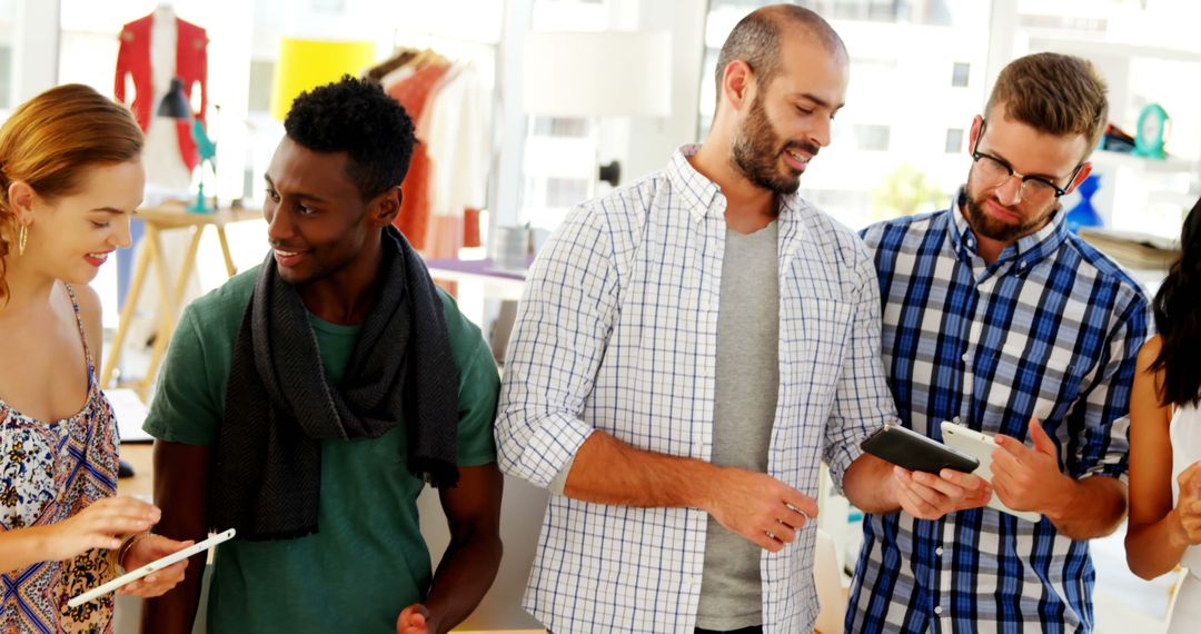 Energetic Team Brainstorming in Modern Office