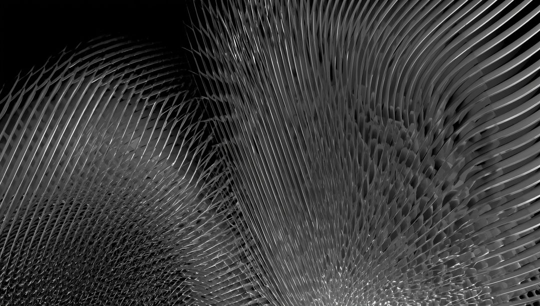 Abstract Metallic Wave Pattern Digital Art