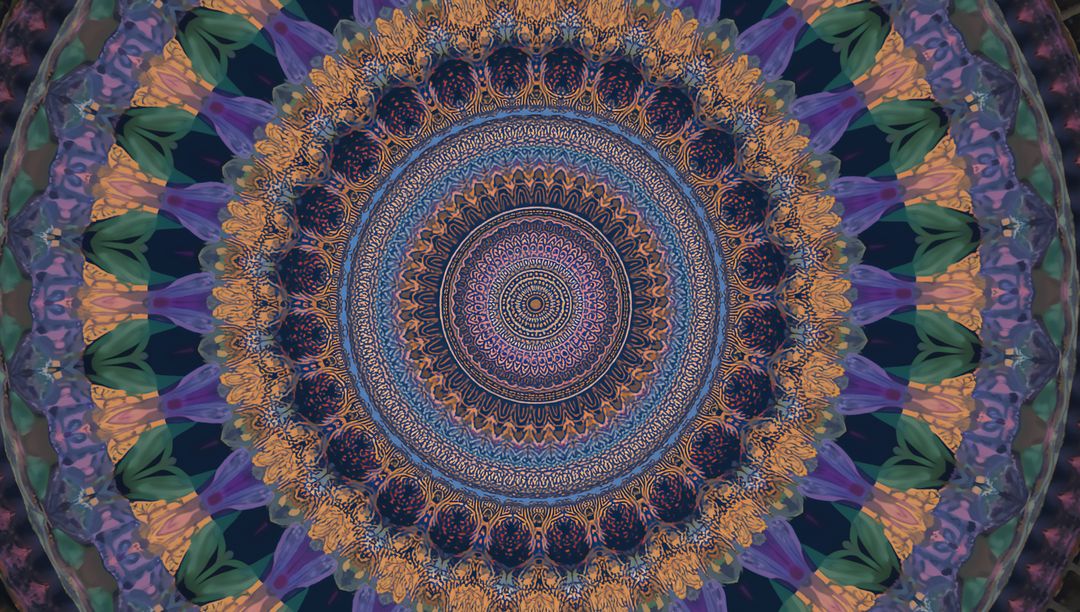 Intricate Mandala Design with Ornamental Fractal Patterns