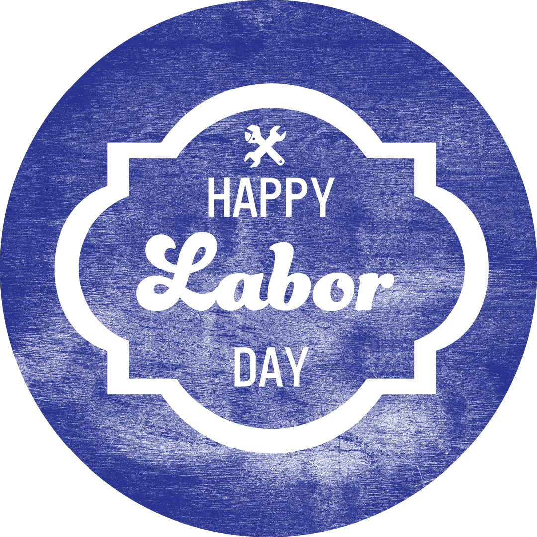 Happy Labor Day Badge with Transparent Background