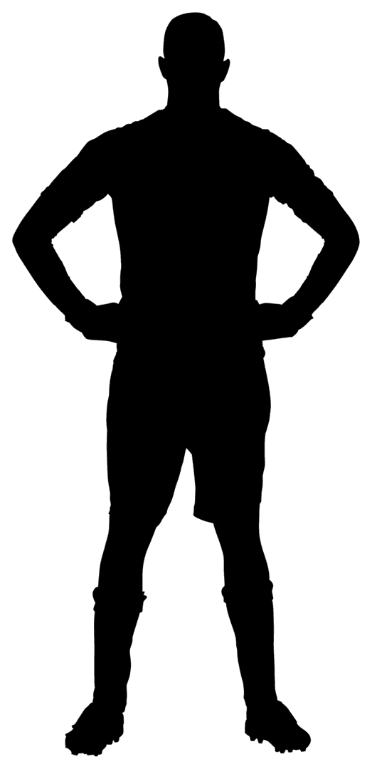 Digital PNG Football Player Silhouette on Transparent Background