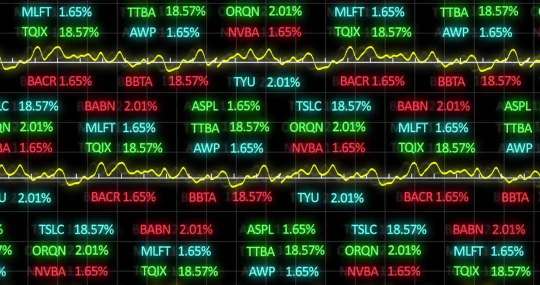 Stock Market Data Displaying Growth Statistics