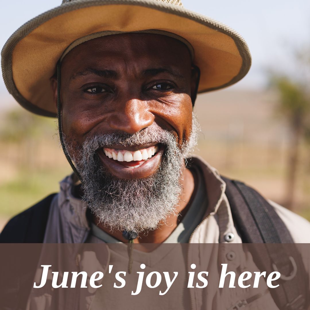 Smiling Senior Man Outdoors Enjoying Summer Vacation