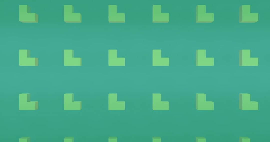 3D Geometric Shapes Seamless Green Background From Cubes