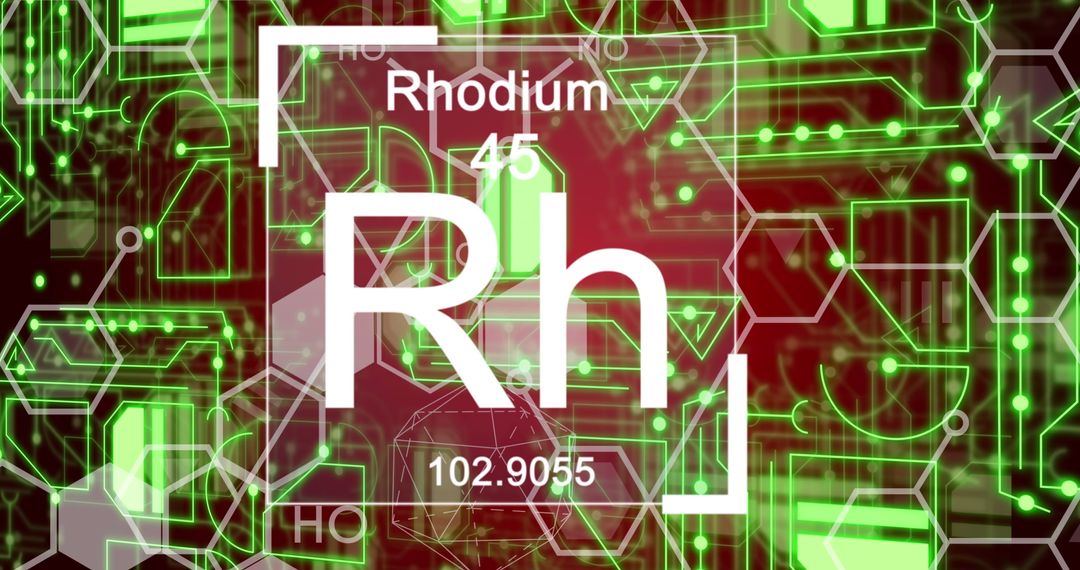 Rhodium Symbol Amidst Futuristic Digital Network Concept
