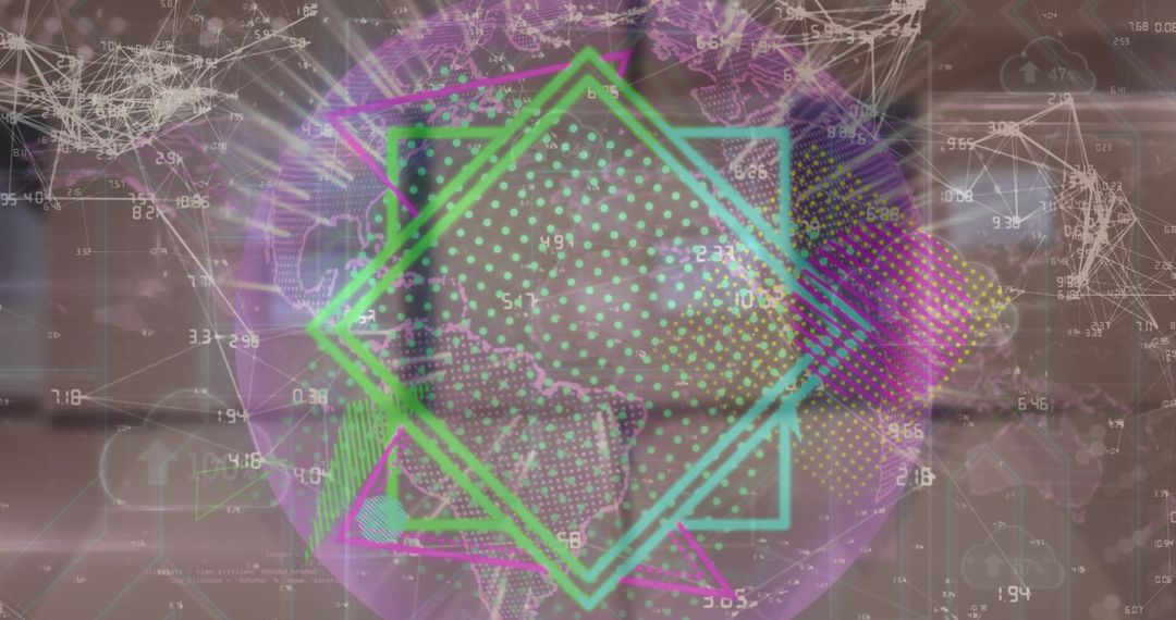 Futuristic Digital Overlay on Warehouse Global Trading Concept