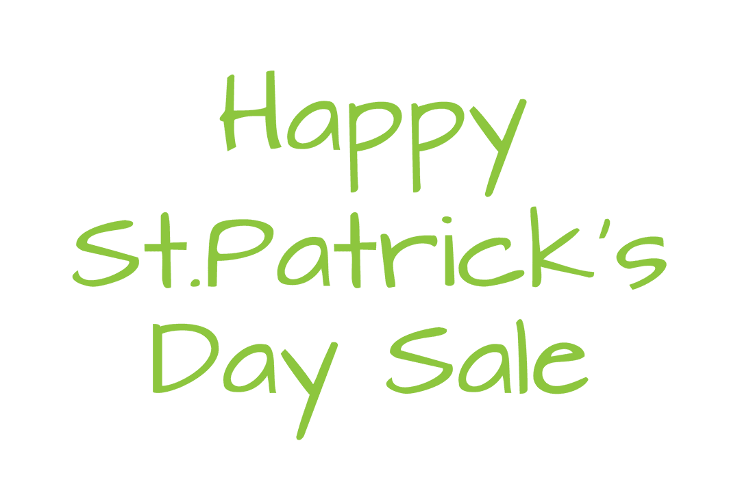 Happy St. Patrick’s Day Sale Promotional Text on Transparent Background