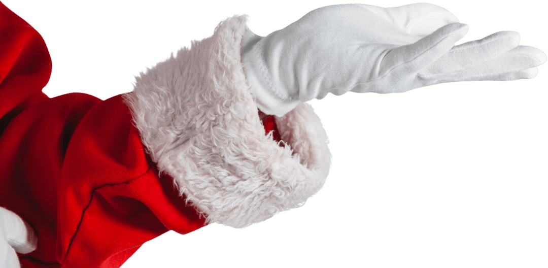 Transparent Santa Claus Arm Gesture Festive Background