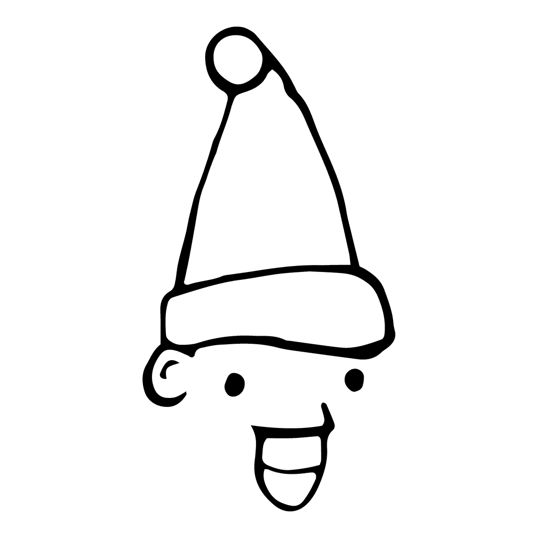 Transparent Santa Claus Outline on Christmas Design Background