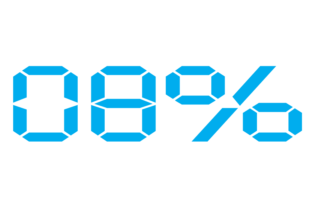 Digital 08 Percent Sign on Transparent Background Illustration