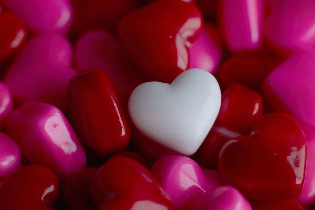 Standing Out From the Crowd: White Heart in Multicolored Candy Hearts