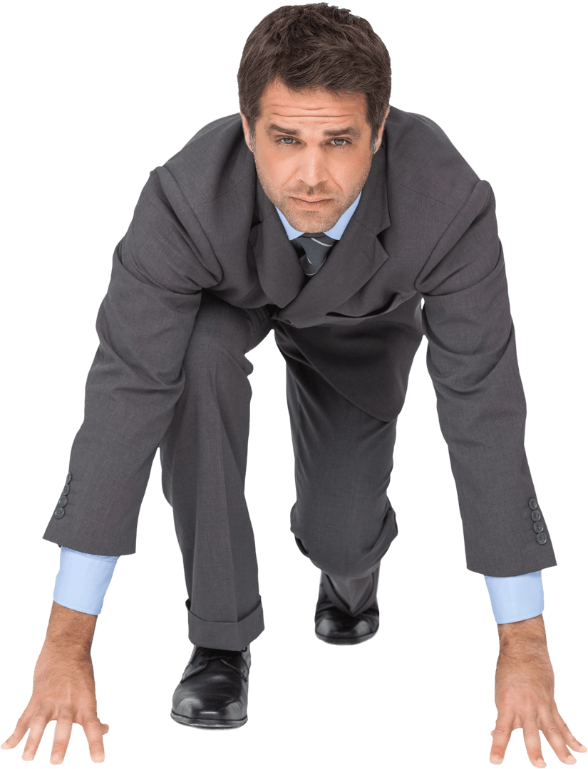 Transparent Businessman Ready to Start with Determination