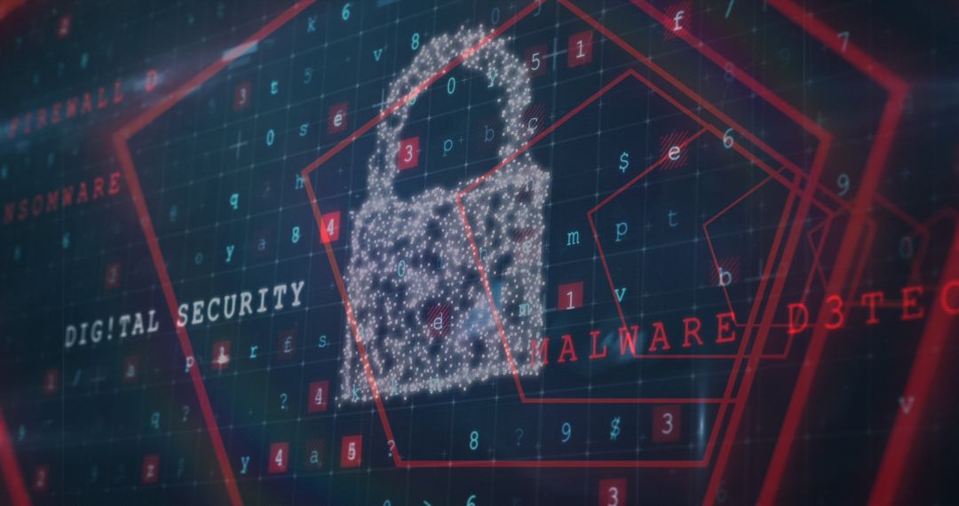 Futuristic Digital Security Screen Highlighting Cyber Protection