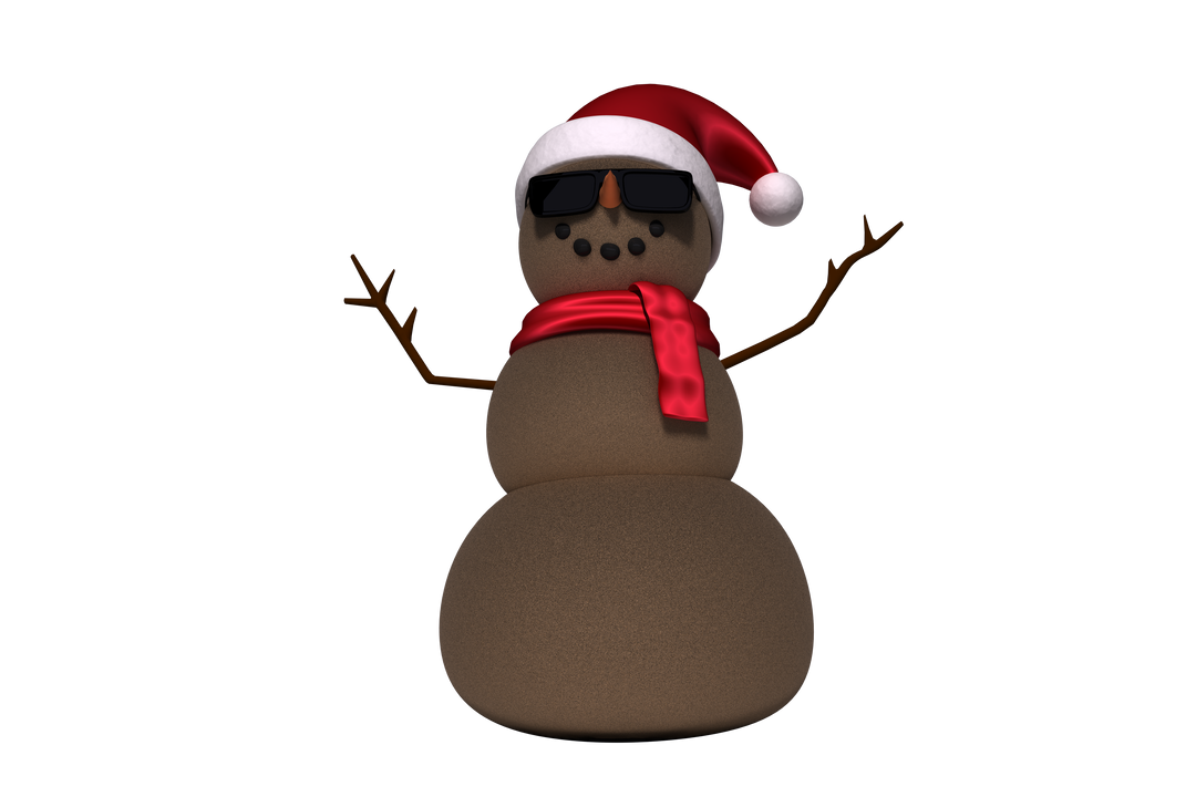 African American Snowman with Christmas Hat Transparent Vector Illustration - Download Free Stock Images Pikwizard.com