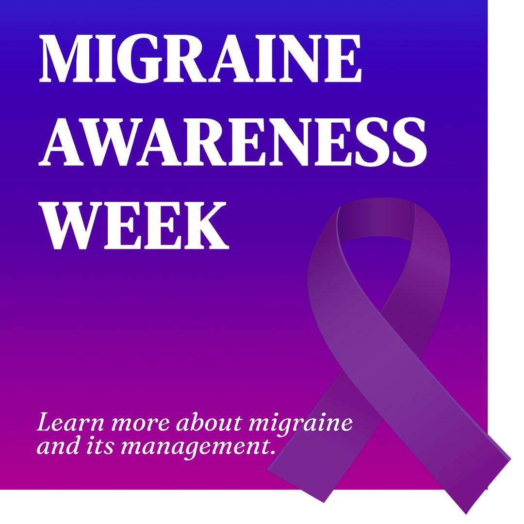 Migraine Awareness Week Promote Information with Purple Ribbon - Download Free Stock Templates Pikwizard.com