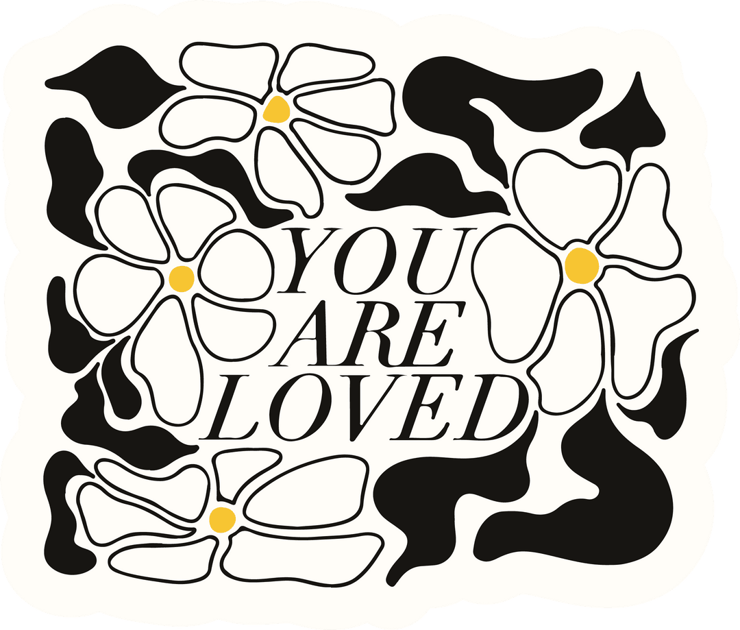 Motivational Floral Typography on Transparent Background