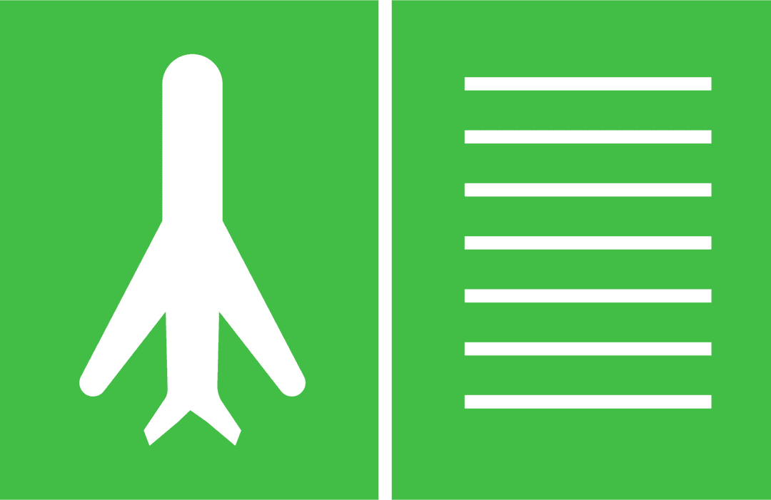 Green Travel Icon Sign on Transparent Background