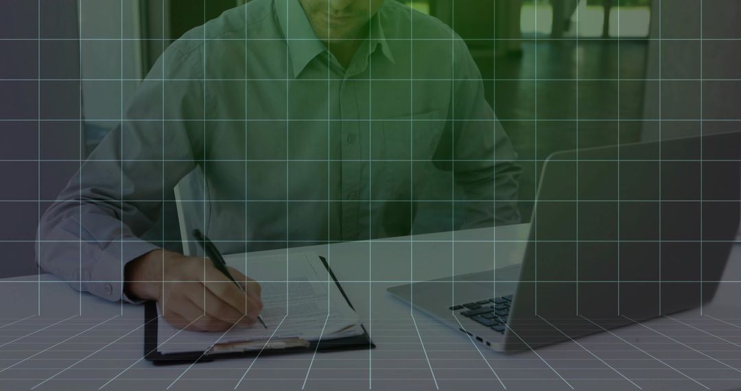 Business Professional Signing Documents at Modern Workspace