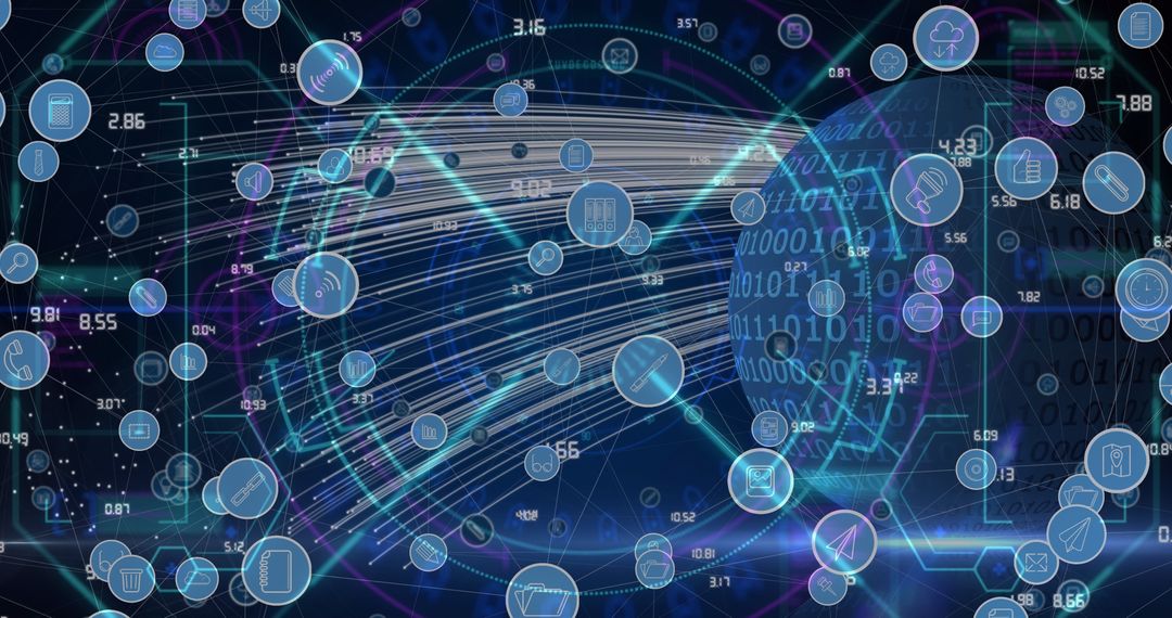 digital network visualization with data connections - Free Images, Stock Photos and Pictures on Pikwizard.com
