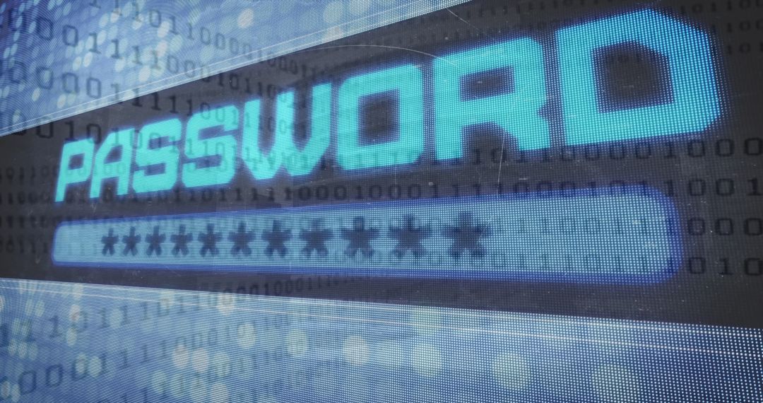 Digital Security Password Text on Binary Background - Free Images, Stock Photos and Pictures on Pikwizard.com