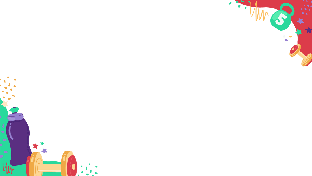 Dynamic Fitness Corner Frame with Weights and Bottle on Transparent Background