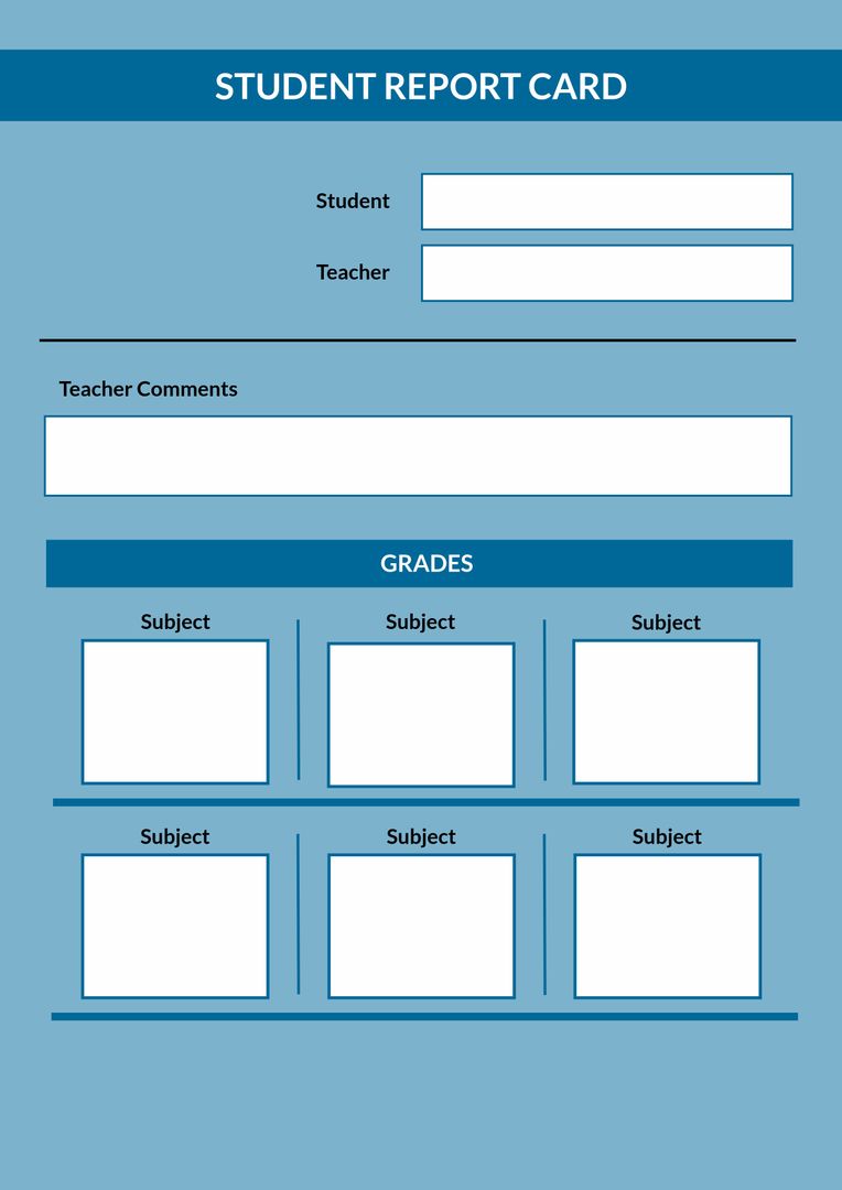 Student Report Card Template for Academic Assessment - Download Free Stock Templates Pikwizard.com