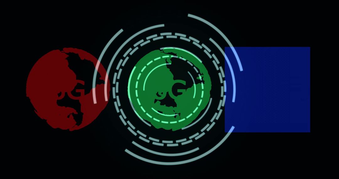 Futuristic Rotating Digital Globe with Vibrant Colors