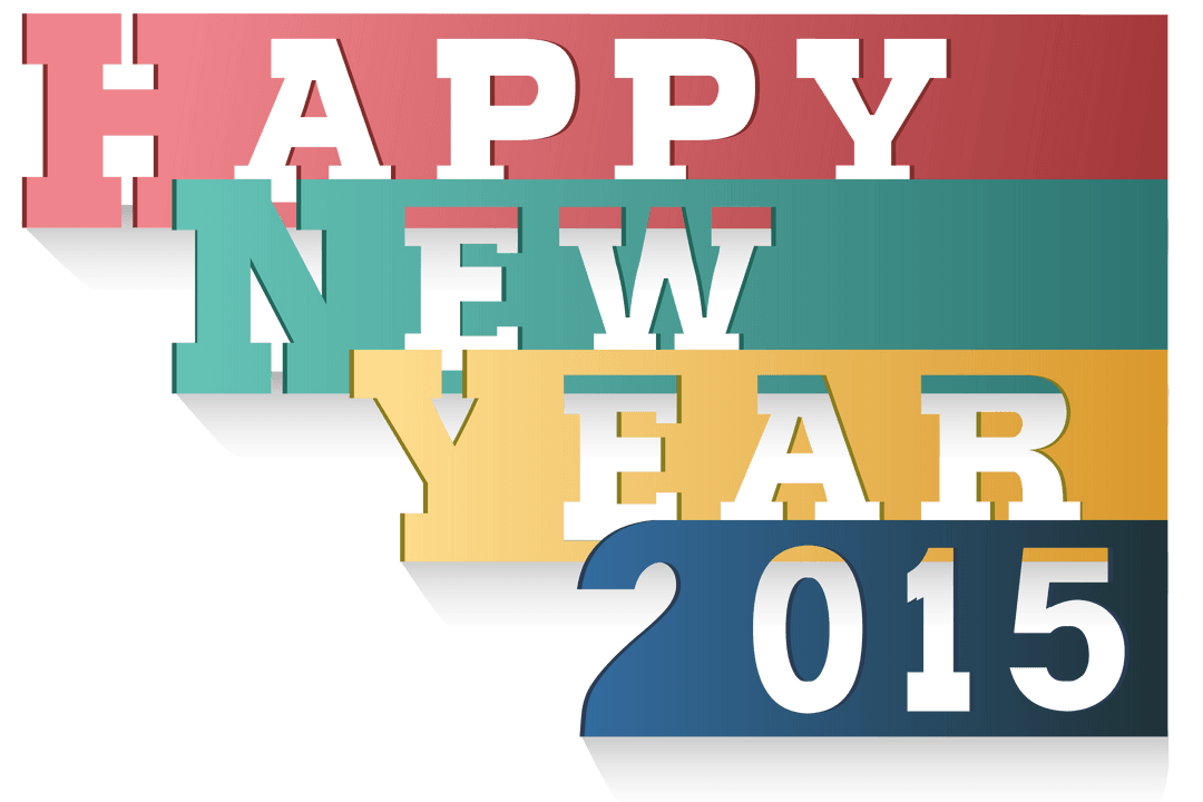 Happy New Year 2015 Vector on Transparent Background