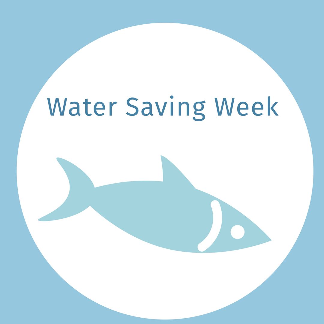Water Saving Week Graphic with Fish and Eco Theme