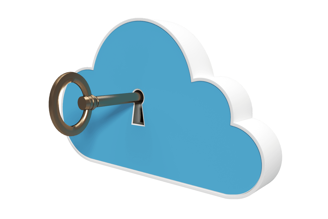 Transparent Blue Cloud Key Illustrating Secure Data Connection - Download Free Stock Images Pikwizard.com