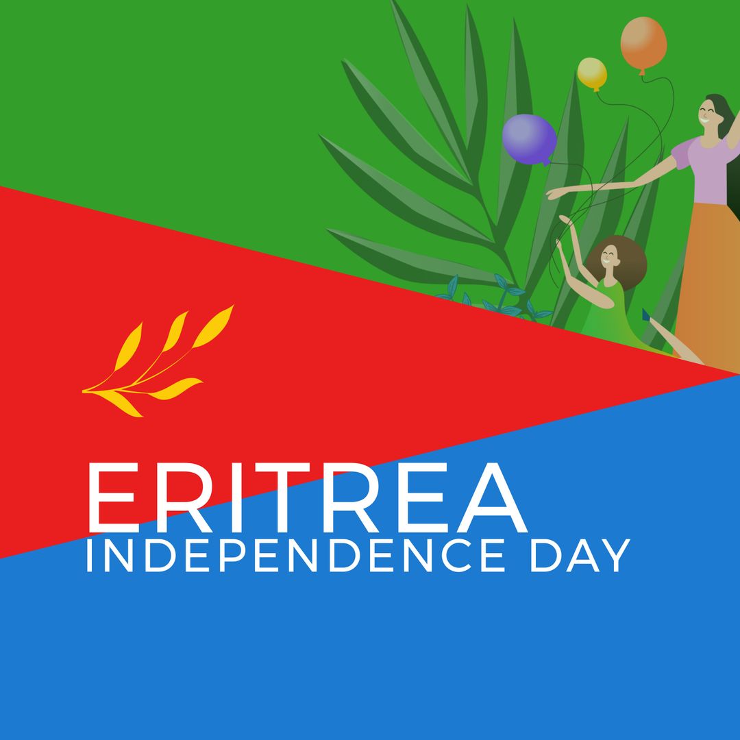 Eritrea Independence Day Celebration with Flag and Balloons