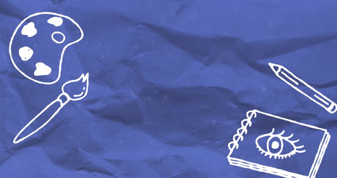 Creative School Icon Animation on Crumpled Paper