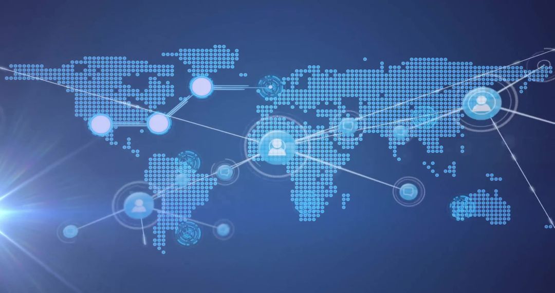 Global Connectivity Network Concept on Digital World Map