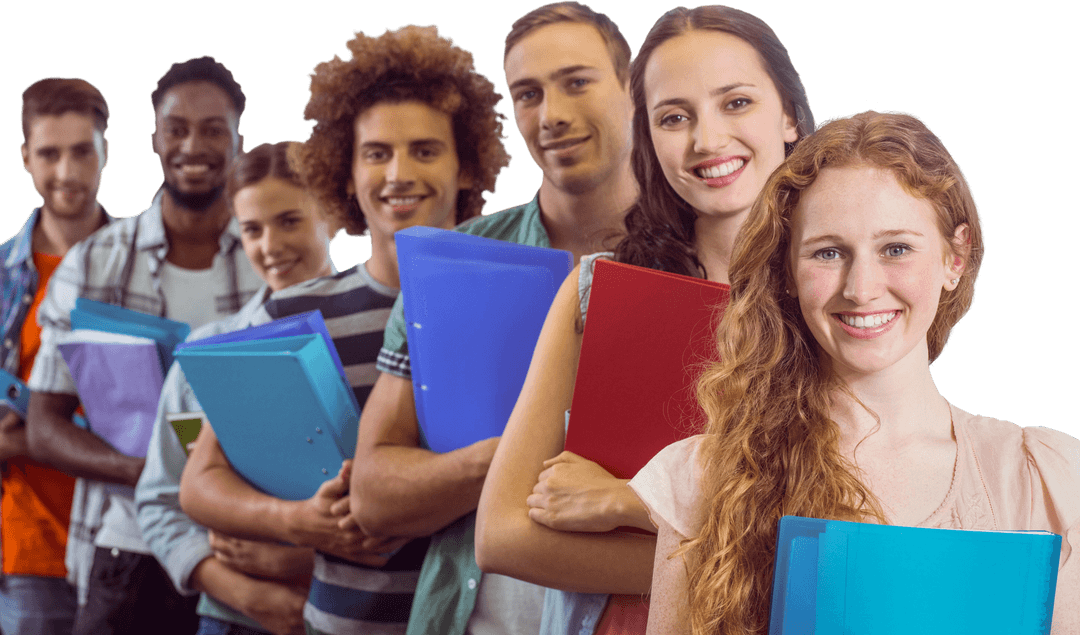 Transparent Diverse Group of Students Standing Together