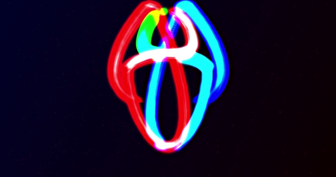 Abstract Neon Light Streaks with Intertwined Patterns