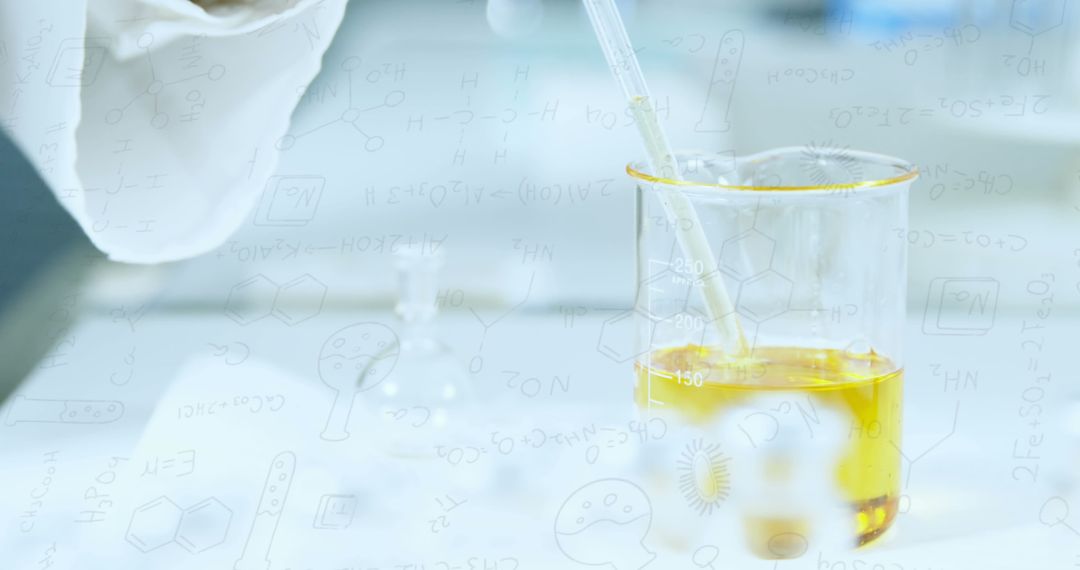 Laboratory Experiment with Scientific Formulas Overlay