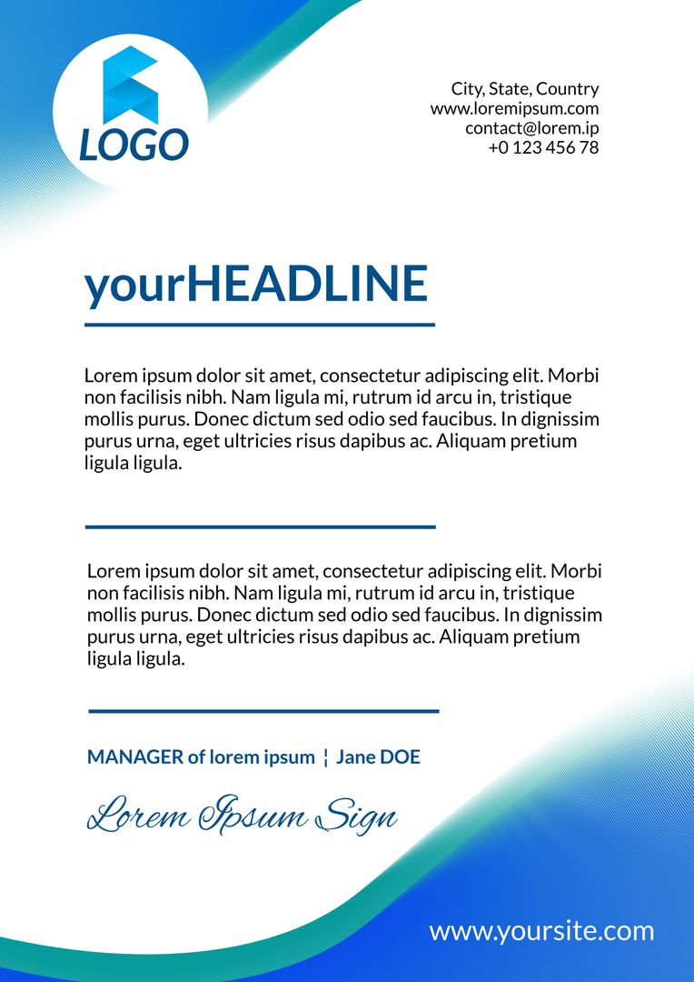 Corporate Identity Flyer Template with Logo Space