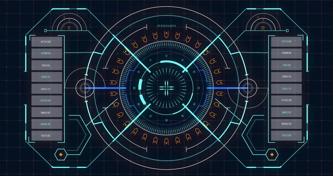 Futuristic Digital Interface with Graduation Hat Icon