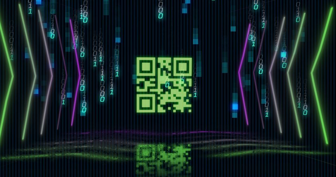 Dynamic QR Code Surrounded by Binary Code and Digital Elements - Free Images, Stock Photos and Pictures on Pikwizard.com