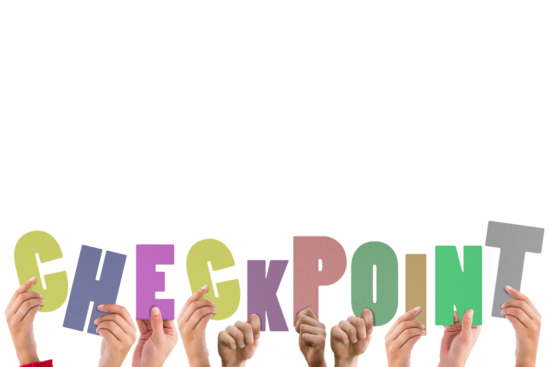 Hands Holding Colorful Transparent Letters Formation