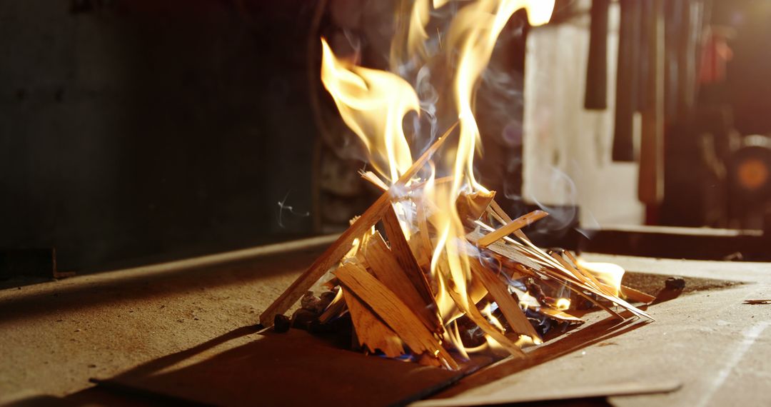 Close-Up of Fire Burning in Wood Stove with Flames and Sparks - Free Images, Stock Photos and Pictures on Pikwizard.com