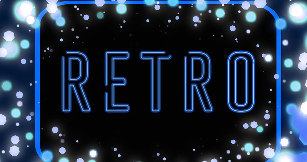 Retro Neon Text with Festive Christmas Lights Flickering