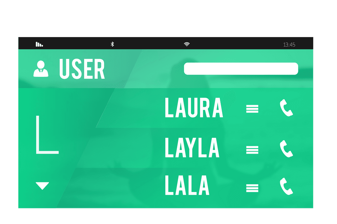 digital contact list interface on transparent background - Download Free Stock Images Pikwizard.com