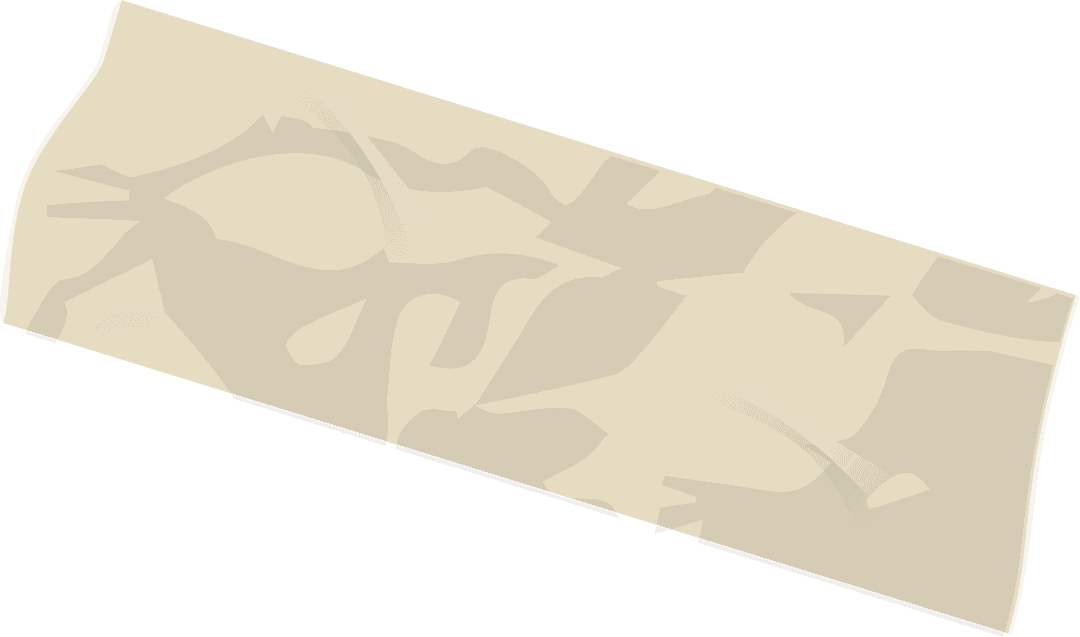 Crumpled Beige Paper with Creased Texture, Transparent Background Minimal Art