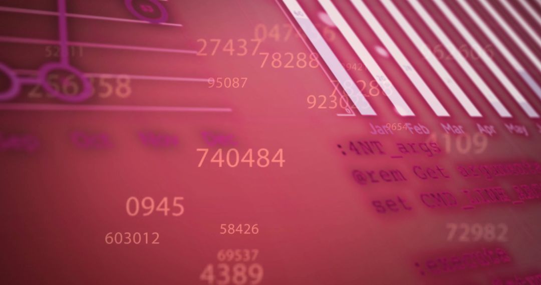 Abstract Digital Data Processing Visualization in Red