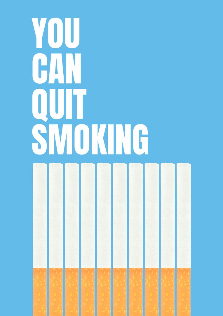 Motivational quit smoking message with cigarette bar graph