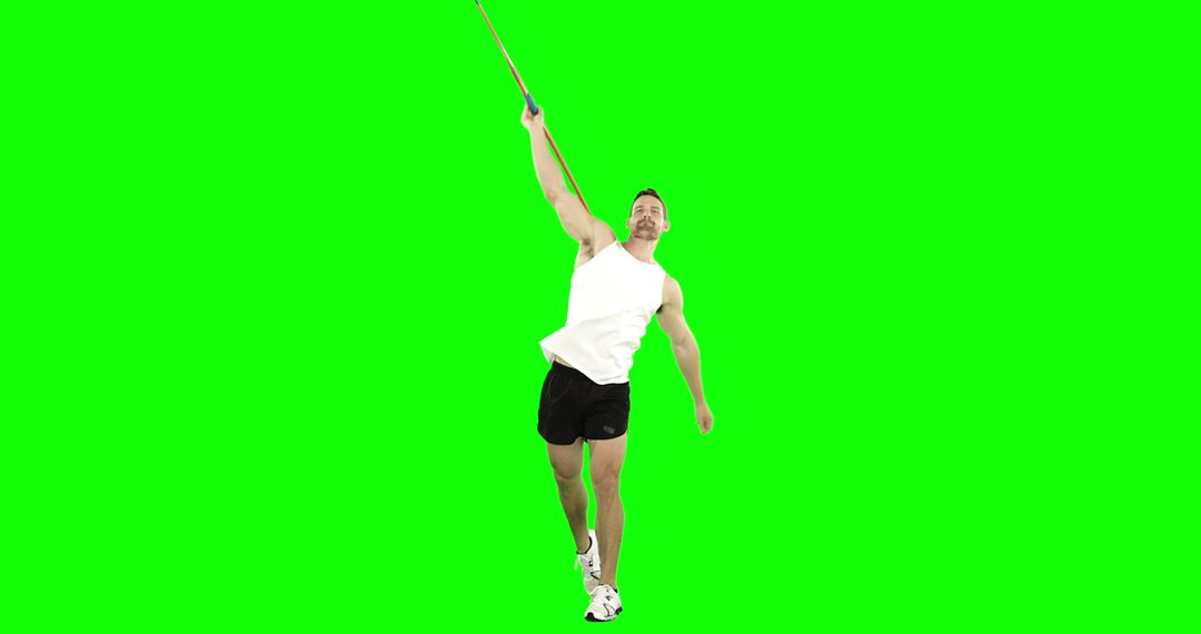 Athletic Man Pole Vaulting against Green Screen Background - Free Images, Stock Photos and Pictures on Pikwizard.com