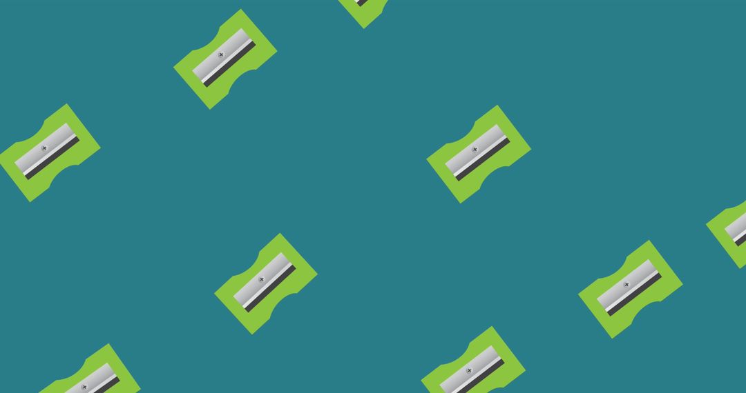 Back to School Concept with Green Pencil Sharpeners Repeated Pattern