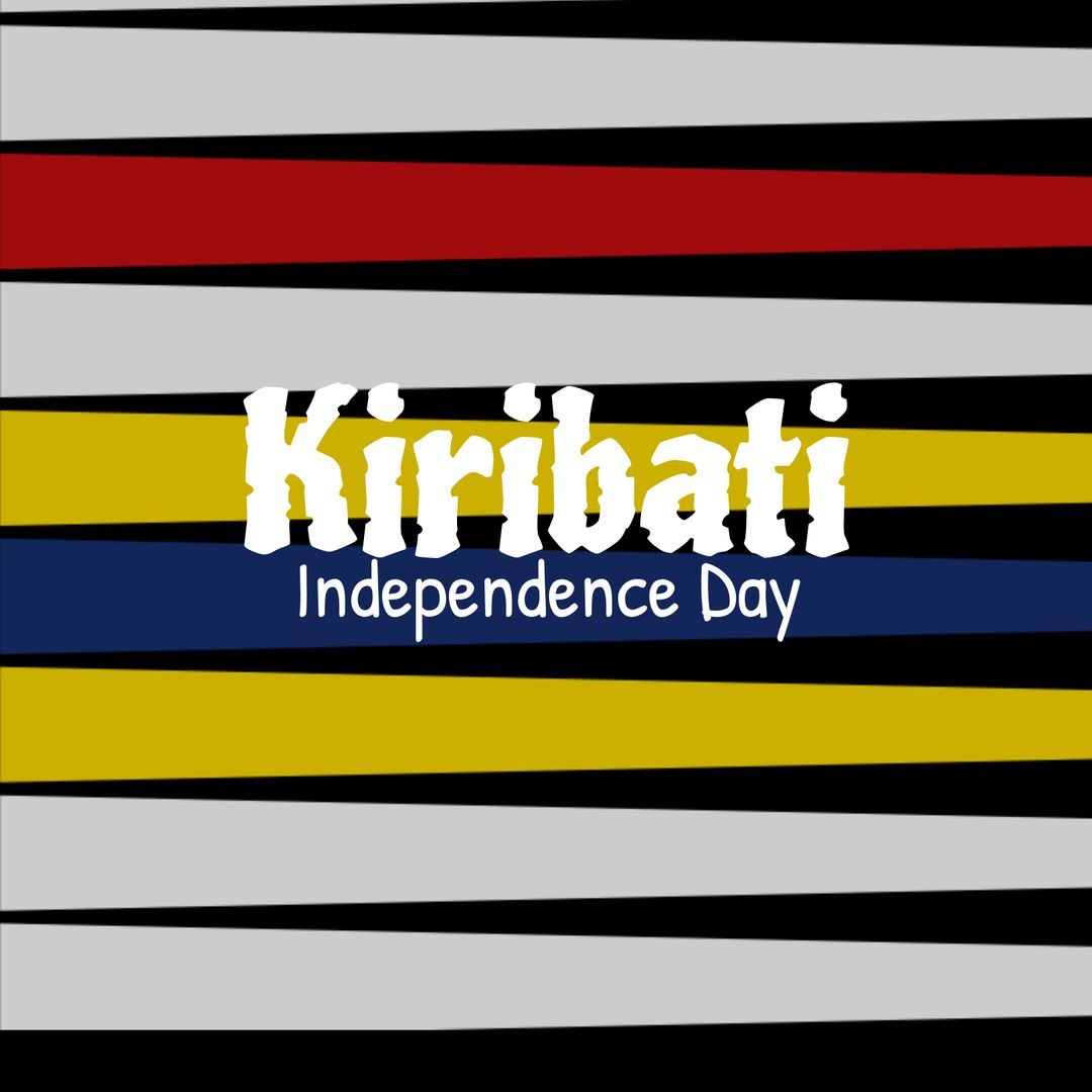 Kiribati Independence Day Illustration with Striped Patterns